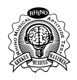 RHINO RHINO MUSICAL APTITUDE TEST GEEKUS MUSICUS MAXIMUS logo