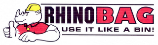 RHINOBAG USE IT LIKE A BIN! logo