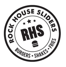 RHS ROCK HOUSE SLIDERS BURGERS SHAKES FRIES logo