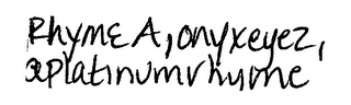 RHYME A, ONYXEYEZ, APLATINUMRHYME logo