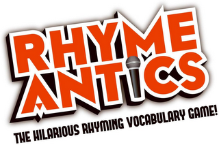 RHYME ANTICS THE HILARIOUS RHYMING VOCABULARY GAME! logo