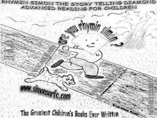 RHYMIN SIMON THE STORY TELLING DIAMOND LOVE VOCABULARY PHONICS COMPREHENSION THE GREATEST CHILDREN'S BOOKS EVER WRITTEN WWW.SIMONSARFC.COM logo