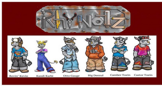 RHYNOTZ REVIN' KEVIN KANDI KARBI OTTO GAUGE BIG DEEZUL CAMBER TOEIN CASTOR TOEIN logo