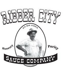 RIBBER CITY SAUCE COMPANY OLD MAN RIBBER HONESTY PURITY logo