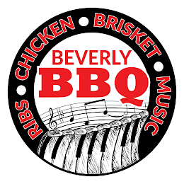 RIBS · CHICKEN · BRISKET · MUSIC BEVERLY BBQ logo
