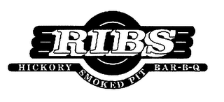 RIBS HICKORY SMOKED PIT BAR-B-Q logo