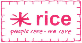 RICE PEOPLE CARE - WE CARE logo