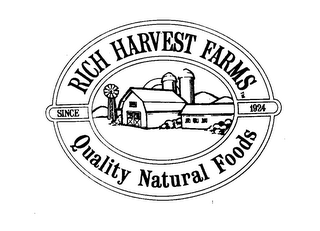 RICH HARVEST FARMS QUALITY NATURAL FOODS SINCE 1924 logo