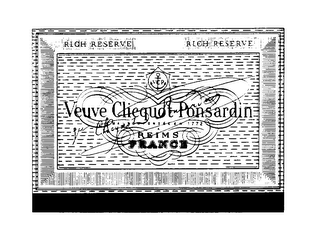 RICH RESERVE VCP VEUVE CLICQUOT PONSARDIN MAISON FONDEE EN 1772 A REIMS FRANCE logo