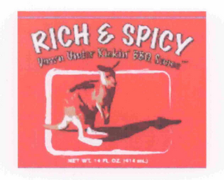 RICH & SPICY DOWN UNDER KICKIN' BBQ SAUCE logo