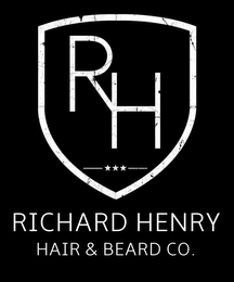 RICHARD HENRY HAIR & BEARD CO. RH logo