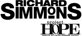 RICHARD SIMMONS PROJECT H.O.P.E. HEALTH OPTIMISM PASSION ENERGY logo
