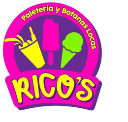 RICO'S PALETERIA Y BOTANAS LOCAS logo