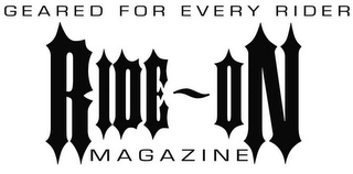 RIDE-ON GEARED FOR EVERY RIDER MAGAZINE logo