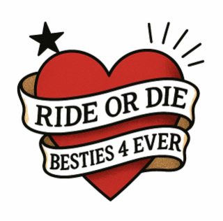 RIDE OR DIE BESTIES 4 EVER logo