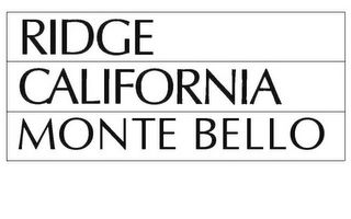 RIDGE CALIFORNIA MONTE BELLO logo