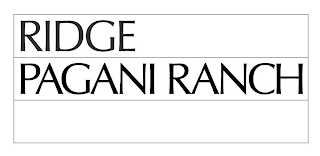 RIDGE PAGANI RANCH logo