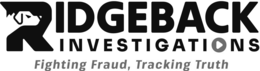 RIDGEBACKINVESTIGATIONS FIGHTING FRAUD, TRACKING TRUTH logo