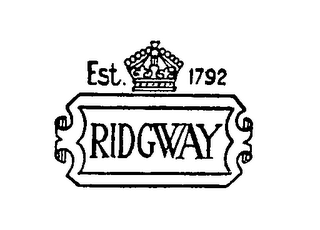 RIDGWAY EST. 1792 logo