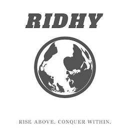 RIDHY RISE ABOVE. CONQUER WITHIN. logo