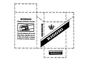 RIGGIO UNIQUE CHARCOAL FILTERS CHARCOAL MELLOWED PUFF BY PUFF THESE FAMOUS CIGARETTES ARE RICH IN TASTE AND SMOOTH IN SMOKING. A PRODUCT OF SCIENTIFIC RESEARCH. logo