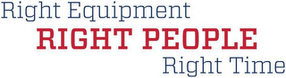 RIGHT EQUIPMENT RIGHT PEOPLE RIGHT TIME logo