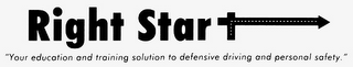 RIGHT START YOUR EDUCATION AND TRAINING SOLUTION TO DEFENSIVE DRIVING AND PERSONAL SAFETY logo