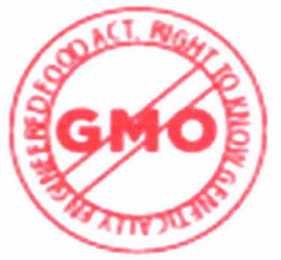 RIGHT TO KNOW GENETICALLY ENGINEERED FOOD ACT. GMO logo