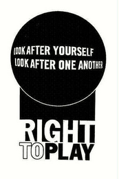 RIGHT TO PLAY LOOK AFTER YOURSELF LOOK AFTER ONE ANOTHER logo