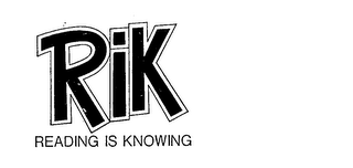 RIK READING IS KNOWING logo