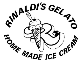 RINALDI'S GELATO HOME MADE ICE CREAM logo