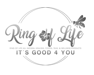 RING OF LIFE IT'S GOOD FOR 4 YOU RING OF LIFE ALL NATURAL HEALING, FOODS, TEAS, & WELLNESS PRODUCTS logo