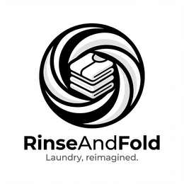 RINSEANDFOLD; LAUNDRY, REIMAGINED. logo