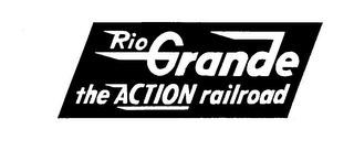 RIO GRANDE THE ACTION RAILROAD logo