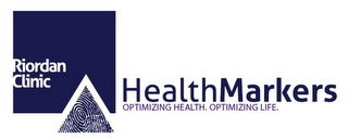 RIORDAN CLINIC HEALTH MARKERS OPTIMIZING HEALTH OPTIMIZING LIFE. logo