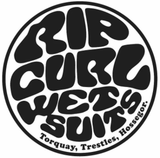 RIP CURL WET SUITS TORQUAY, TRESTLES, HOSSEGOR. logo