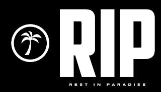 RIP REST IN PARADISE logo