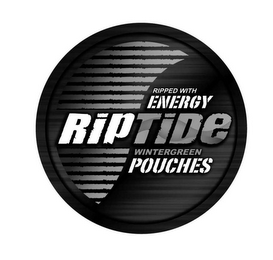 RIPPED WITH ENERGY RIPTIDE WINTERGREEN POUCHES logo
