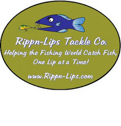 RIPPN-LIPS TACKLE CO. HELPING THE FISHING WORLD CATCH FISH, ONE LIP AT A TIME! WWW.RIPPN-LIPS.COM logo