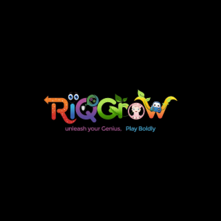 RIQGROW UNLEASH YOUR GENIUS, PLAY BOLDLY logo