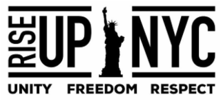 RISE UP NYC UNITY FREEDOM RESPECT logo