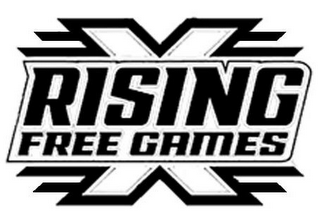 RISING X FREE GAMES logo