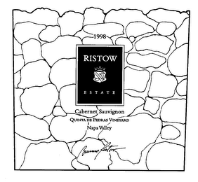 RISTOW ESTATE 1998 CABERNET SAUVIGNON QUINTA DE PEDROS VINEYARD NAPA VALLEY BRUNNO RISTOW logo