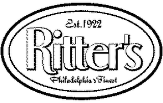 RITTER'S PHILADELPHIA'S FINEST EST. 1922 logo