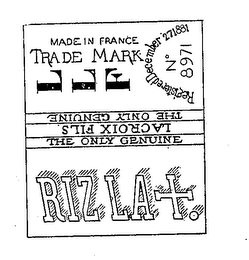 RIZ LAT LLF MADE IN FRANCE THE ONLY GENUINE LA CROIX FILS logo
