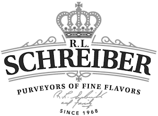 R.L. SCHREIBER PURVEYORS OF FINE FLAVORS R.L. SCHREIBER AND FAMILY SINCE 1968 logo