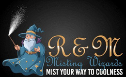 R&M MISTING WIZARDS MIST YOUR WAY TO COOLNESS logo