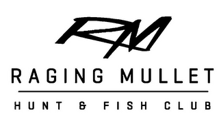RM RAGING MULLET HUNT & FISH CLUB logo