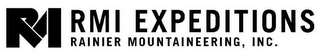 RM RMI EXPEDITIONS RAINIER MOUNTAINEERING, INC. logo