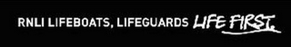 RNLI LIFEBOATS, LIFEGUARDS LIFE FIRST. logo